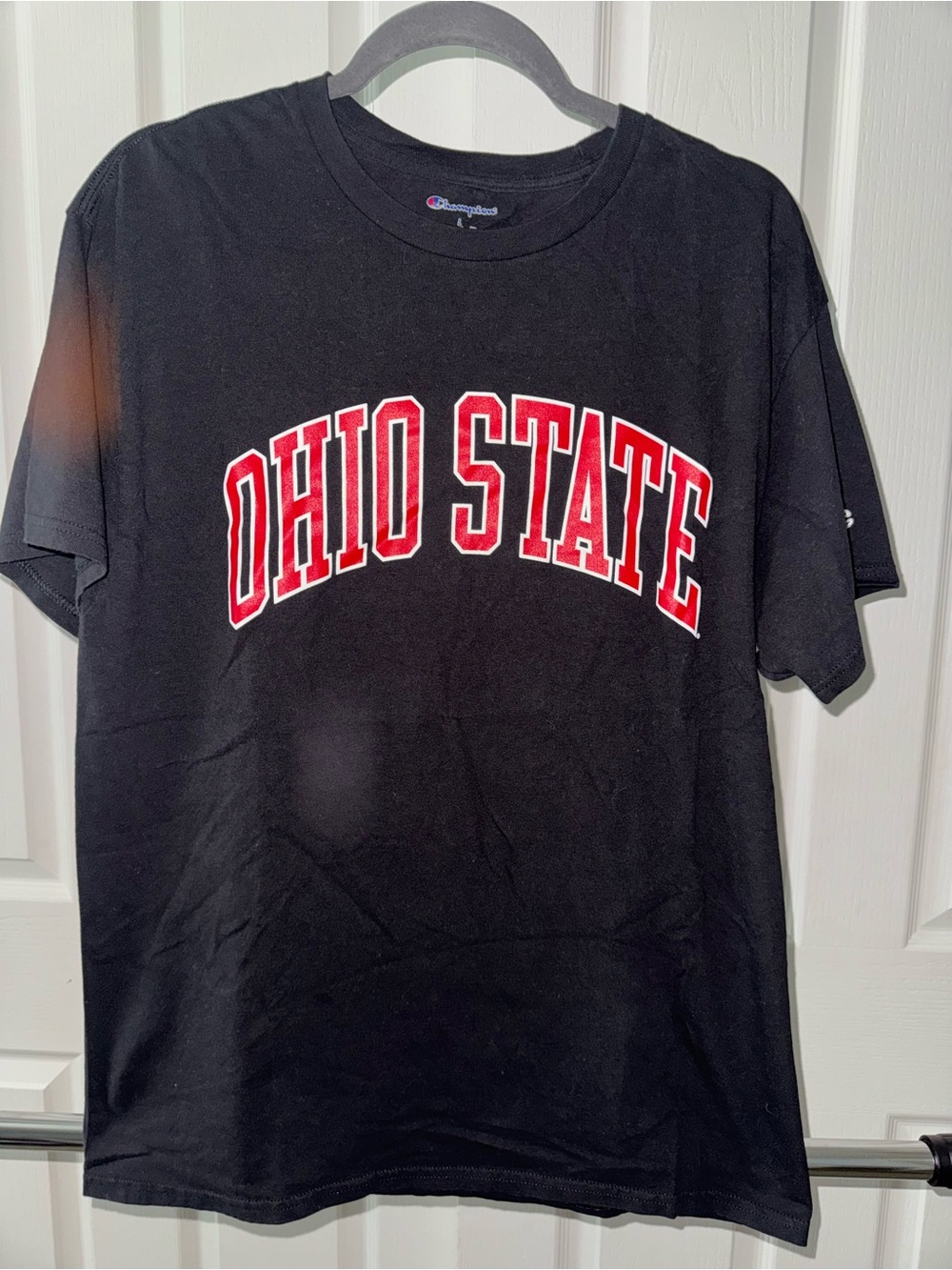 Champion Black T-Shirt with Red and White "OHIO STATE" Arch